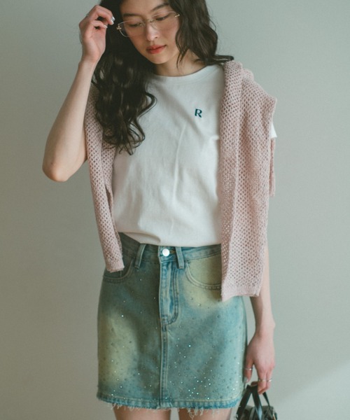 VANNIE U(ヴァニーユー)の「ストーンデニムミニスカート(デニムスカート・レディース・ブルー・FREE)」の4枚目の写真