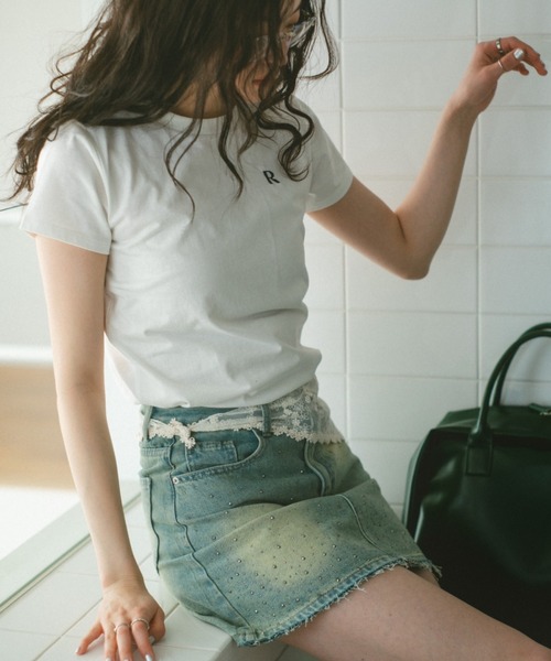 VANNIE U(ヴァニーユー)の「ストーンデニムミニスカート(デニムスカート・レディース・ブルー・FREE)」の6枚目の写真