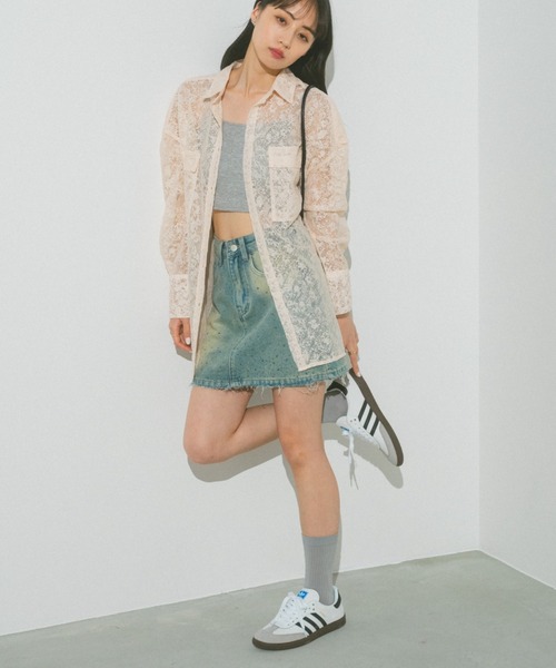 VANNIE U(ヴァニーユー)の「ストーンデニムミニスカート(デニムスカート・レディース・ブルー・FREE)」の14枚目の写真