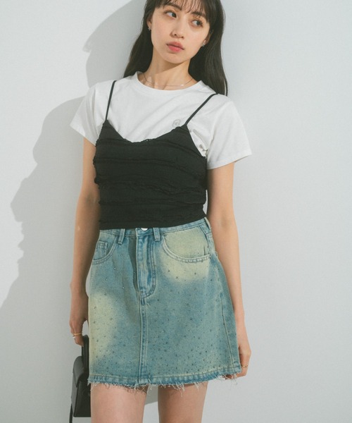 VANNIE U(ヴァニーユー)の「ストーンデニムミニスカート(デニムスカート・レディース・ブルー・FREE)」の16枚目の写真