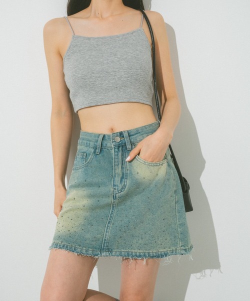 VANNIE U(ヴァニーユー)の「ストーンデニムミニスカート(デニムスカート・レディース・ブルー・FREE)」の10枚目の写真