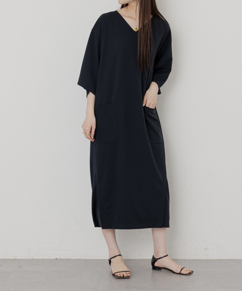 russet（ラシット）の「【ANOTHER BRANCH】カフタン風ワンピース (KS-137)（ワンピース・レディース・ネイビー/オフホワイト・FREE）」の2枚目の写真