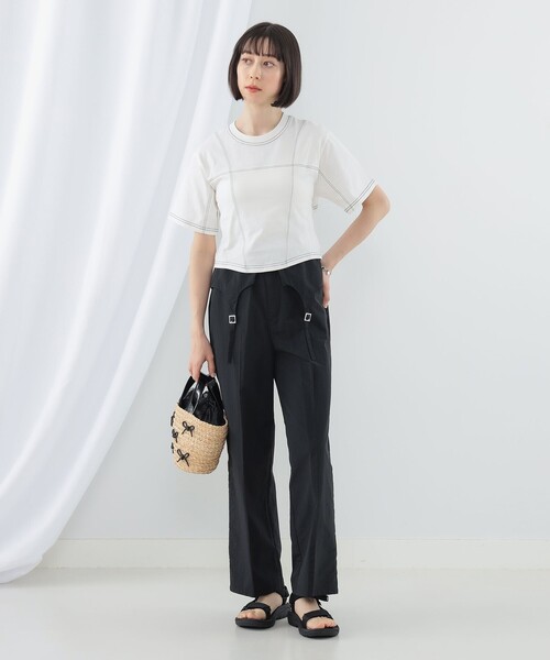 Ray BEAMS（レイビームス）の「Ray BEAMS / バック オープン ステッチ Tシャツ（Tシャツ/カットソー・レディース・ブラック/オフホワイト・ONE SIZE）」の3枚目の写真