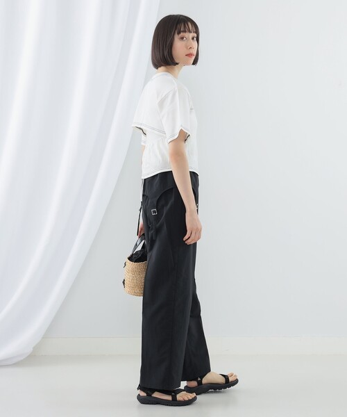 Ray BEAMS（レイビームス）の「Ray BEAMS / バック オープン ステッチ Tシャツ（Tシャツ/カットソー・レディース・ブラック/オフホワイト・ONE SIZE）」の4枚目の写真