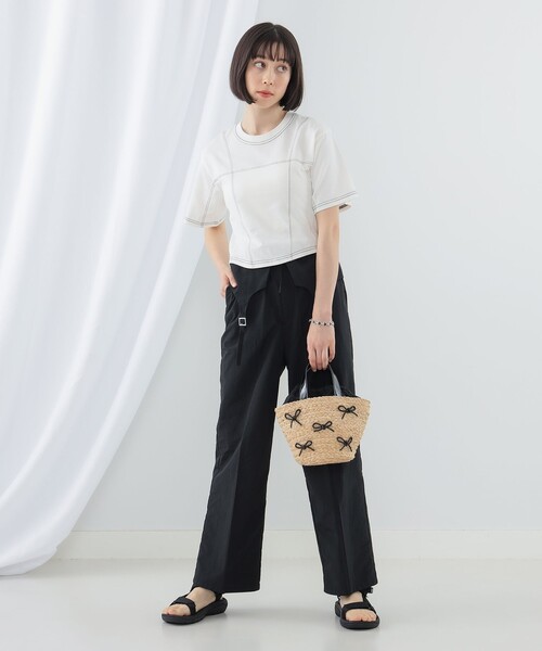 Ray BEAMS（レイビームス）の「Ray BEAMS / バック オープン ステッチ Tシャツ（Tシャツ/カットソー・レディース・ブラック/オフホワイト・ONE SIZE）」の5枚目の写真