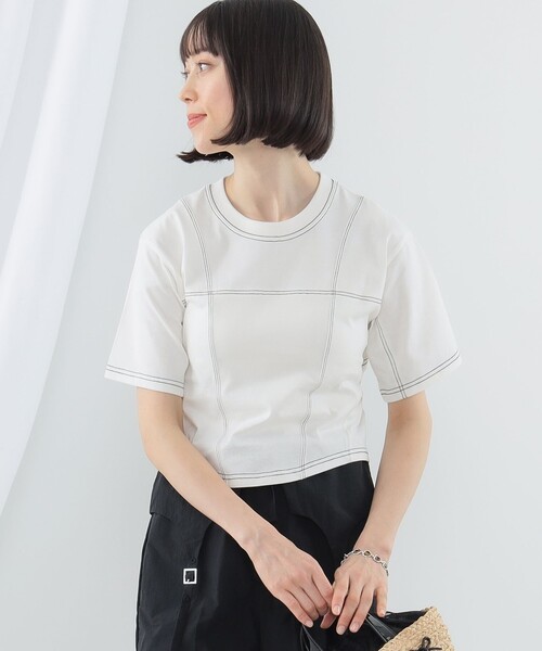 Ray BEAMS（レイビームス）の「Ray BEAMS / バック オープン ステッチ Tシャツ（Tシャツ/カットソー・レディース・ブラック/オフホワイト・ONE SIZE）」の6枚目の写真