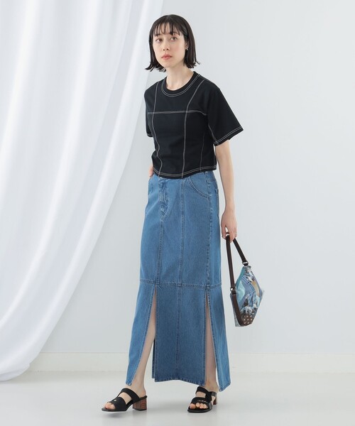 Ray BEAMS（レイビームス）の「Ray BEAMS / バック オープン ステッチ Tシャツ（Tシャツ/カットソー・レディース・ブラック/オフホワイト・ONE SIZE）」の9枚目の写真