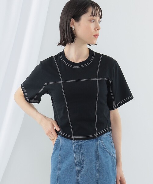 Ray BEAMS（レイビームス）の「Ray BEAMS / バック オープン ステッチ Tシャツ（Tシャツ/カットソー・レディース・ブラック/オフホワイト・ONE SIZE）」の11枚目の写真