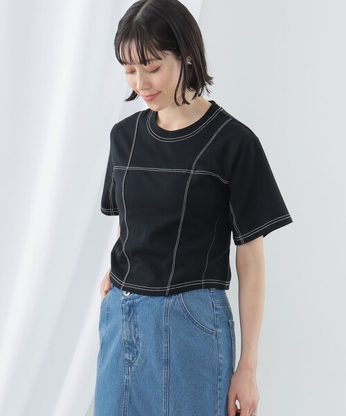 Ray BEAMS（レイビームス）の「Ray BEAMS / バック オープン ステッチ Tシャツ（Tシャツ/カットソー・レディース・ブラック/オフホワイト・ONE SIZE）」の12枚目の写真