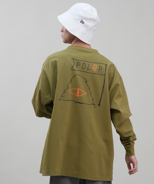 POLeR(ポーラー)の「POLER/ポーラー 水陸両用Tシャツ/ラッシュガード/長袖Tシャツ オーバーサイズ UVケア 249MCV0025(Tシャツ/カットソー・メンズ・オリーブ/ブラック/ホワイト・M/L/XL)」の18枚目の写真