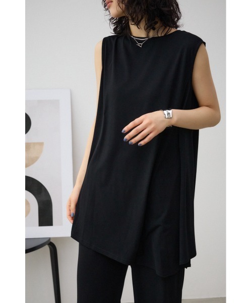AZUL by moussy(アズールバイマウジー)の「T/Fクリーンクールノースリーブトップス(Tシャツ/カットソー・レディース・ライトグレー/ブルー/ブラック・SMALL/MEDIUM)」の2枚目の写真