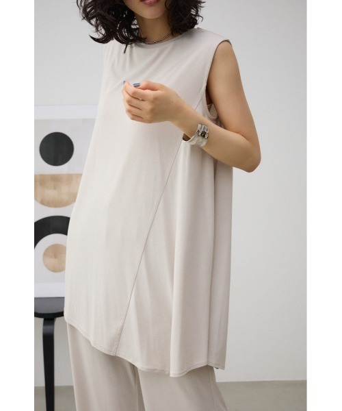 AZUL by moussy(アズールバイマウジー)の「T/Fクリーンクールノースリーブトップス(Tシャツ/カットソー・レディース・ライトグレー/ブルー/ブラック・SMALL/MEDIUM)」の7枚目の写真