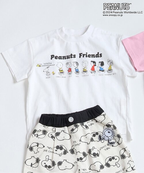 PEANUTS（ピーナッツ）の「PEANUTSアソートTシャツ（Tシャツ/カットソー・キッズ・ブルー/オフホワイト/アイボリー/ピンク・80/90/100/110/120/130）」の2枚目の写真