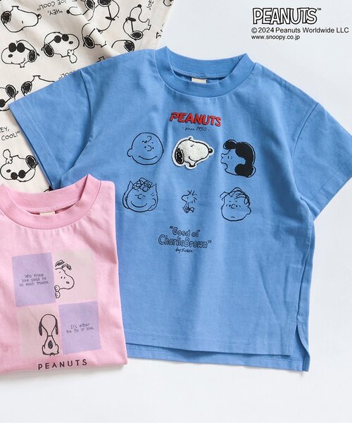 PEANUTS（ピーナッツ）の「PEANUTSアソートTシャツ（Tシャツ/カットソー・キッズ・ブルー/オフホワイト/アイボリー/ピンク・80/90/100/110/120/130）」の4枚目の写真