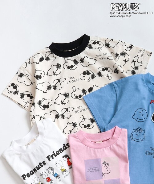 PEANUTS（ピーナッツ）の「PEANUTSアソートTシャツ（Tシャツ/カットソー・キッズ・ブルー/オフホワイト/アイボリー/ピンク・80/90/100/110/120/130）」の3枚目の写真