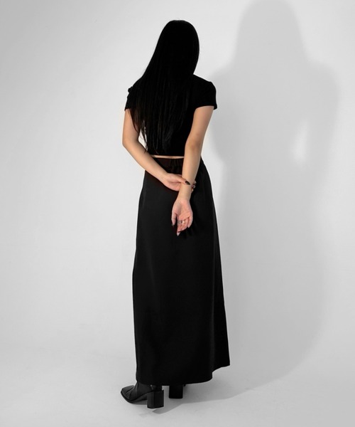 LVEU.(ラブユ.)の「【LVEU.】2wayピンデザインラップスカート / ボトムス ミニスカート ロングスカート スリット アシメ アシンメトリー モード ブラック(スカート・レディース・ブラック・FREE)」の20枚目の写真