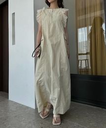 WILLFULLY（ウィルフリー）の「tulle frill no sleeve nylon zip OP 
