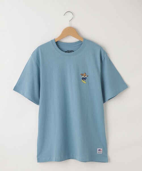 &Bridge(アンドブリッジ)の「SALTS(ソルツ) スケボーベアー刺しゅうTシャツ(Tシャツ/カットソー・メンズ・ブルーグリーン・02)」の1枚目の写真