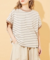 CUBE SUGAR（キューブシュガー）の「マルチボーダードルマンTシャツ（Tシャツ/カットソー）」