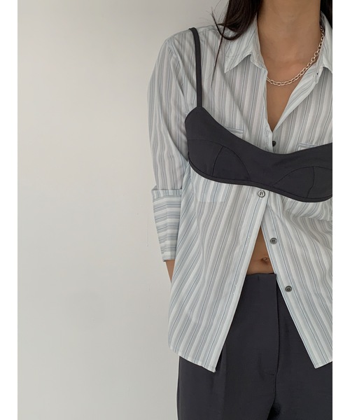 Didot.showroom(ディドット ショールーム)の「ストライプウェスタンシャツ(シャツ/ブラウス・レディース・ミント/イエロー・FREE)」の13枚目の写真