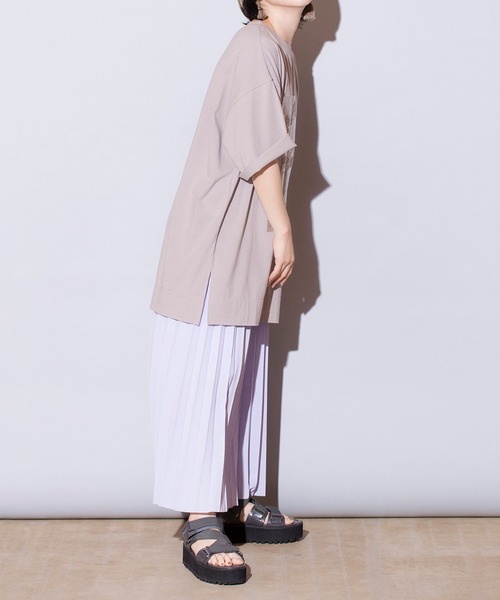 OSMOSIS（オズモーシス）の「箔プリントTシャツ（Tシャツ/カットソー・レディース・ホワイト/ライトグレー/ブラック・ONE SIZE）」の12枚目の写真