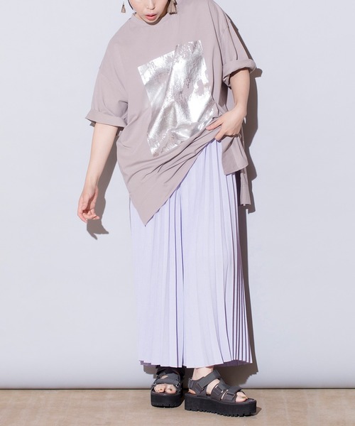 OSMOSIS（オズモーシス）の「箔プリントTシャツ（Tシャツ/カットソー・レディース・ホワイト/ライトグレー/ブラック・ONE SIZE）」の13枚目の写真