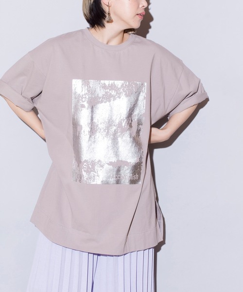 OSMOSIS（オズモーシス）の「箔プリントTシャツ（Tシャツ/カットソー・レディース・ホワイト/ライトグレー/ブラック・ONE SIZE）」の15枚目の写真