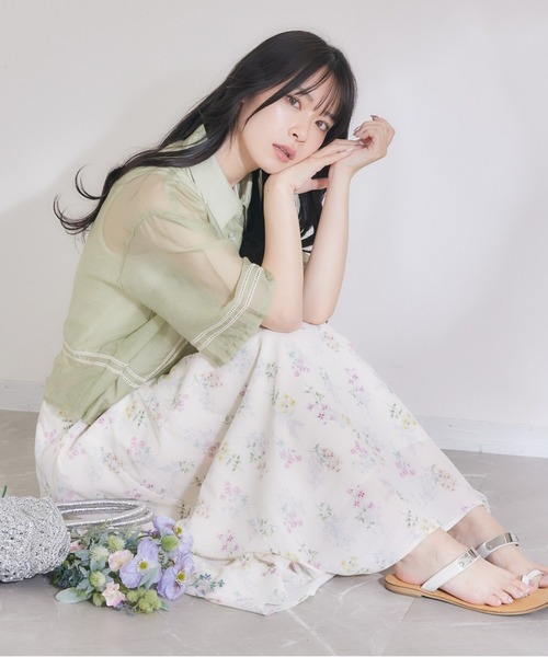 セール】【KATHARINE ROSS】セゾンデフィーユプリントスカート  