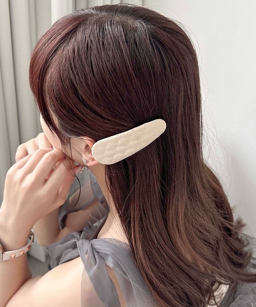 apres jour clair×ARIAZ】アソートフェイクレザーヘアクリップ2SET