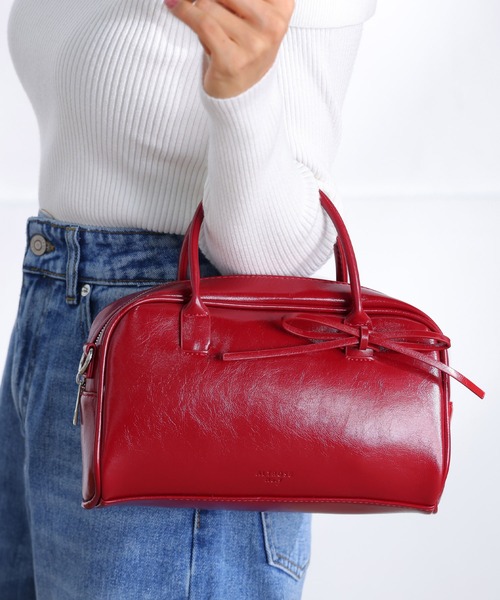 ALTROSE（アルトローズ）の「2WAY リボン ボストンバッグ フィオネ（ボストンバッグ・レディース・ブラウン/レッド/ブラック/シルバー・FREE）」の13枚目の写真