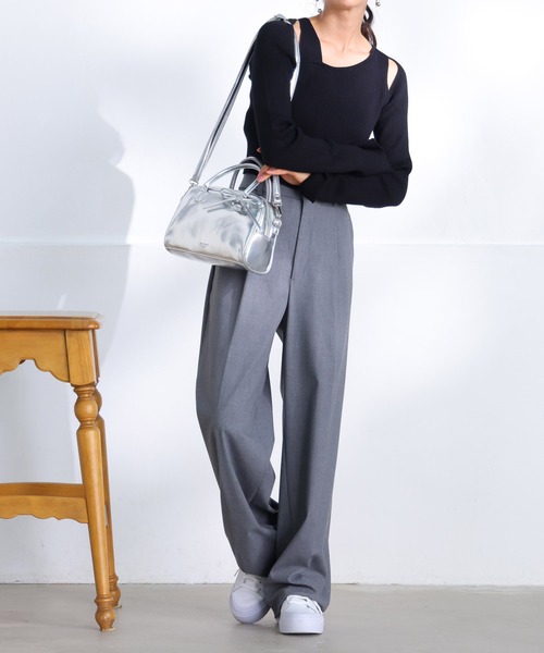 ALTROSE（アルトローズ）の「2WAY リボン ボストンバッグ フィオネ（ボストンバッグ・レディース・ブラウン/レッド/ブラック/シルバー・FREE）」の17枚目の写真