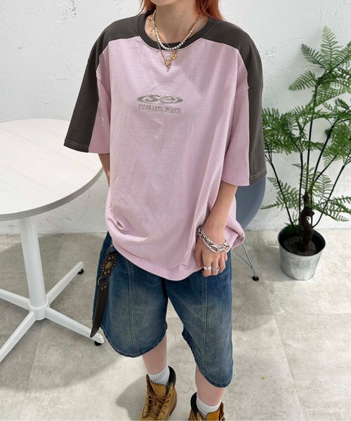 sedacle(セダクル)の「ショルダー切り替えTEE(Tシャツ/カットソー・メンズ・アイボリー/ライトブルー/ピンク/ベージュ・SMALL/MEDIUM/LARGE)」の4枚目の写真