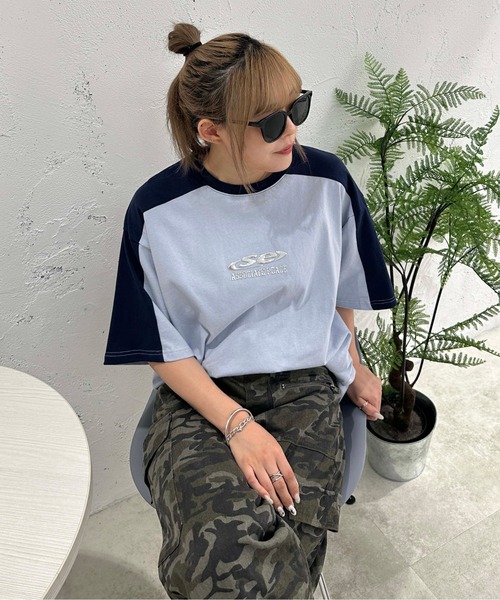 sedacle(セダクル)の「ショルダー切り替えTEE(Tシャツ/カットソー・メンズ・アイボリー/ライトブルー/ピンク/ベージュ・SMALL/MEDIUM/LARGE)」の3枚目の写真