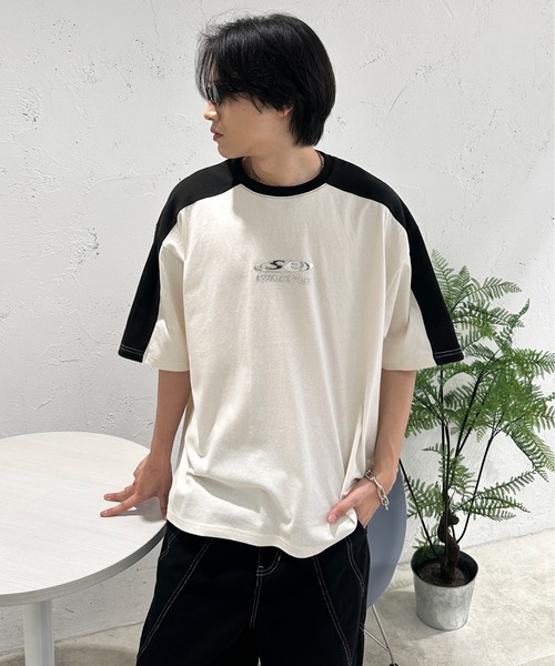 sedacle(セダクル)の「ショルダー切り替えTEE(Tシャツ/カットソー・メンズ・アイボリー/ライトブルー/ピンク/ベージュ・SMALL/MEDIUM/LARGE)」の10枚目の写真