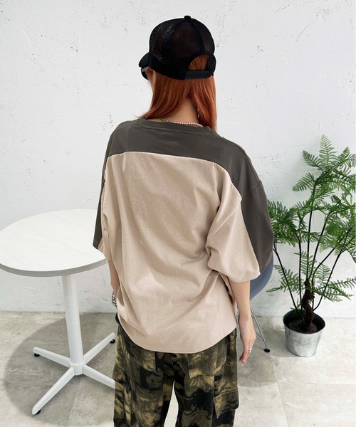 sedacle(セダクル)の「ショルダー切り替えTEE(Tシャツ/カットソー・メンズ・アイボリー/ライトブルー/ピンク/ベージュ・SMALL/MEDIUM/LARGE)」の13枚目の写真
