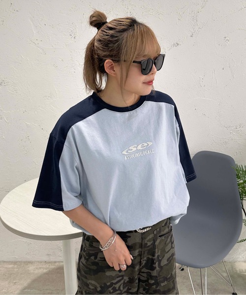 sedacle(セダクル)の「ショルダー切り替えTEE(Tシャツ/カットソー・メンズ・アイボリー/ライトブルー/ピンク/ベージュ・SMALL/MEDIUM/LARGE)」の16枚目の写真