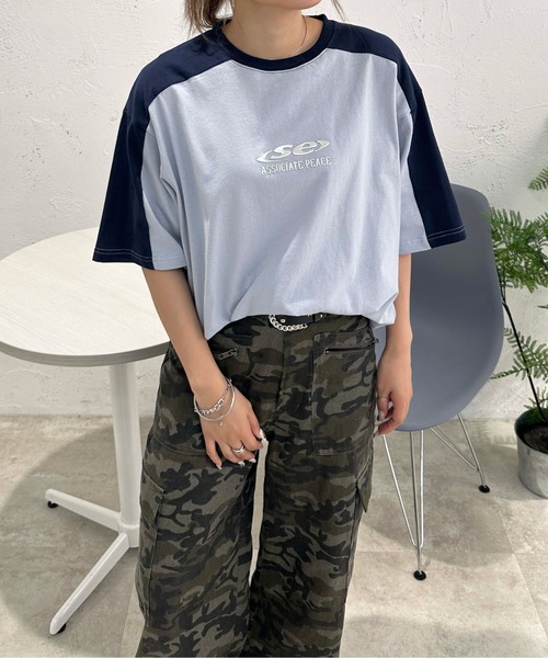 sedacle(セダクル)の「ショルダー切り替えTEE(Tシャツ/カットソー・メンズ・アイボリー/ライトブルー/ピンク/ベージュ・SMALL/MEDIUM/LARGE)」の17枚目の写真