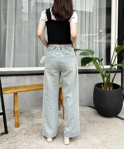 one after another NICE CLAUP（ワンアフターアナザーナイスクラップ）の「シャーリングビスチェ（タンクトップ・レディース・ホワイト系その他/グレー系その他/オフホワイト/ブラック・FREE）」の16枚目の写真