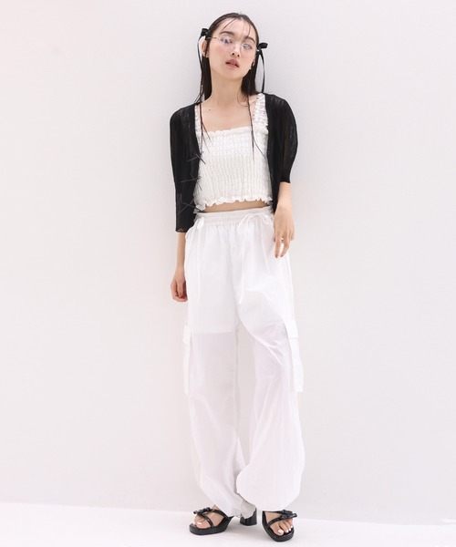 one after another NICE CLAUP（ワンアフターアナザーナイスクラップ）の「シャーリングビスチェ（タンクトップ・レディース・ホワイト系その他/グレー系その他/オフホワイト/ブラック・FREE）」の8枚目の写真