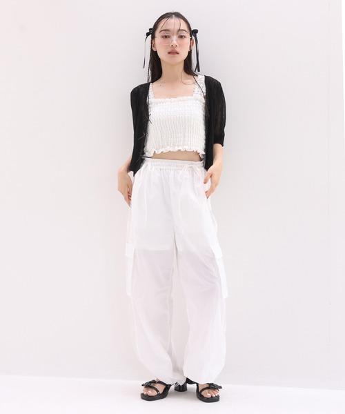 one after another NICE CLAUP（ワンアフターアナザーナイスクラップ）の「シャーリングビスチェ（タンクトップ・レディース・ホワイト系その他/グレー系その他/オフホワイト/ブラック・FREE）」の9枚目の写真