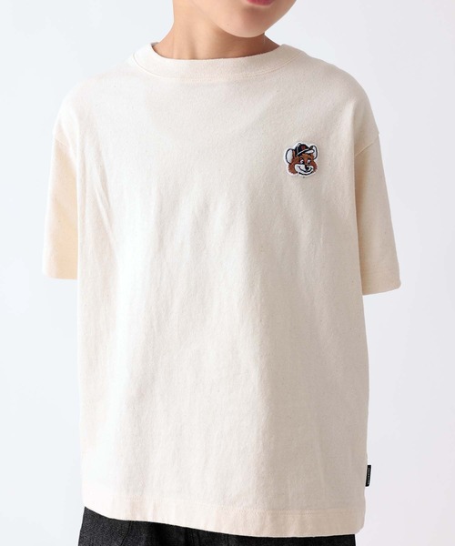 ARCH & LINE（アーチアンドライン）の「《環境配慮素材 / 日本製》100%アップサイクル素材 半袖T ナッキーワッペン [125-145cm]（Tシャツ/カットソー・キッズ・チャコールグレー/キナリ・MEDIUM/LARGE/X-LARGE）」の11枚目の写真