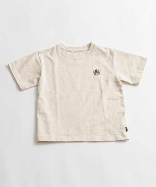 ARCH & LINE（アーチアンドライン）の「《環境配慮素材 / 日本製》100%アップサイクル素材 半袖T ナッキーワッペン [125-145cm]（Tシャツ/カットソー・キッズ・チャコールグレー/キナリ・MEDIUM/LARGE/X-LARGE）」の13枚目の写真