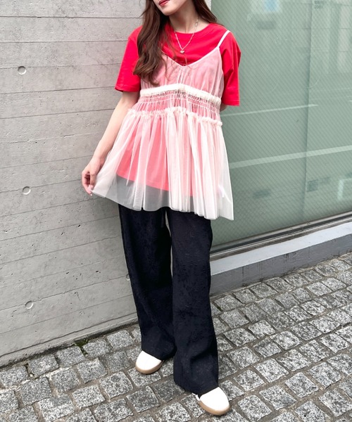 Loueme(ルエム)の「ローズジャガードワイドパンツ(その他パンツ・レディース・ホワイト/ライトブルー/ブラック・FREE)」の12枚目の写真