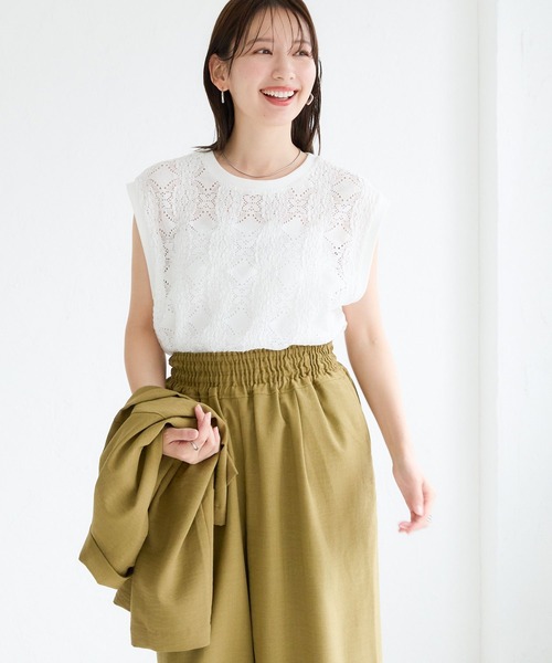 LEPSIM(レプシィム)の「ソウレースノースリプルオーバー 131996(Tシャツ/カットソー・レディース・ブラック/オレンジ/オフホワイト・FREE)」の6枚目の写真