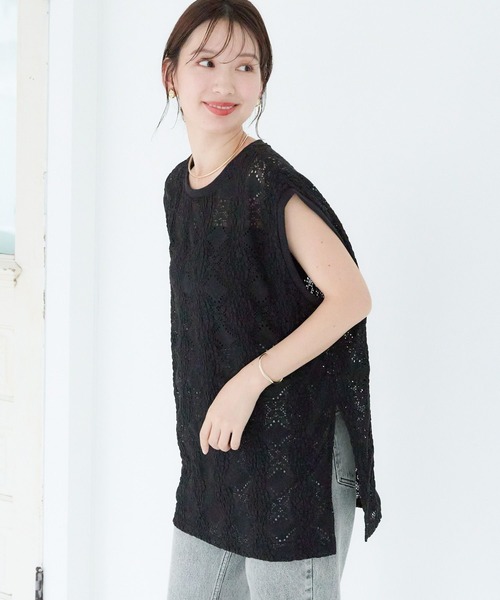 LEPSIM(レプシィム)の「ソウレースノースリプルオーバー 131996(Tシャツ/カットソー・レディース・ブラック/オレンジ/オフホワイト・FREE)」の11枚目の写真