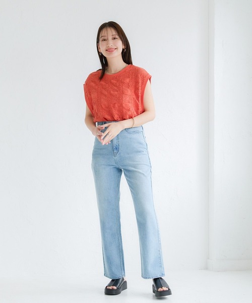 LEPSIM(レプシィム)の「ソウレースノースリプルオーバー 131996(Tシャツ/カットソー・レディース・ブラック/オレンジ/オフホワイト・FREE)」の20枚目の写真