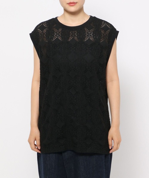 LEPSIM(レプシィム)の「ソウレースノースリプルオーバー 131996(Tシャツ/カットソー・レディース・ブラック/オレンジ/オフホワイト・FREE)」の21枚目の写真