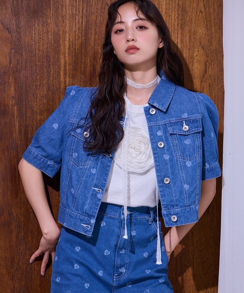 one after another NICE CLAUP(ワンアフターアナザーナイスクラップ)の「ショートデニムジャケット(デニムジャケット・レディース・ブラック/ブルー系その他/ブルー・FREE)」の20枚目の写真