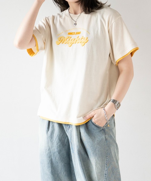 フロッキーロゴプリントTEE（Tシャツ/カットソー）｜DOUBLE NAME（ダブルネーム）