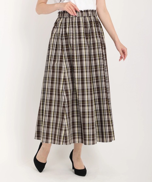 【セール】マルチチェックフレアスカート ロングスカート（スカート）｜STRAWBERRY-FIELDS（ストロベリーフィールズ）